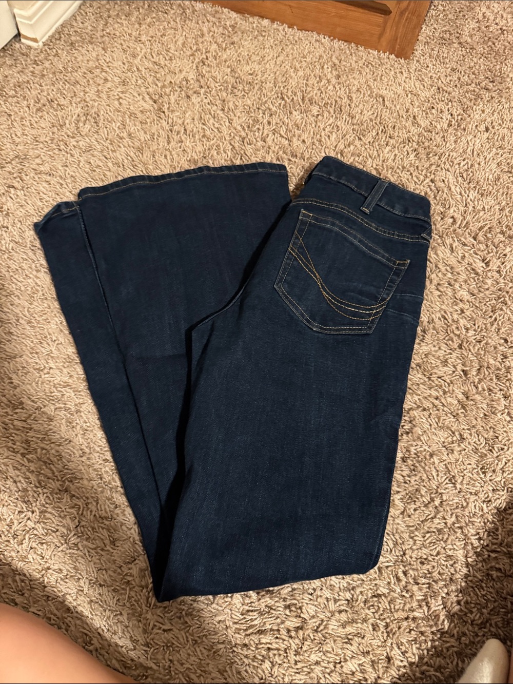 Dark Blue Women's Ariat real denim with Contrast Stitching